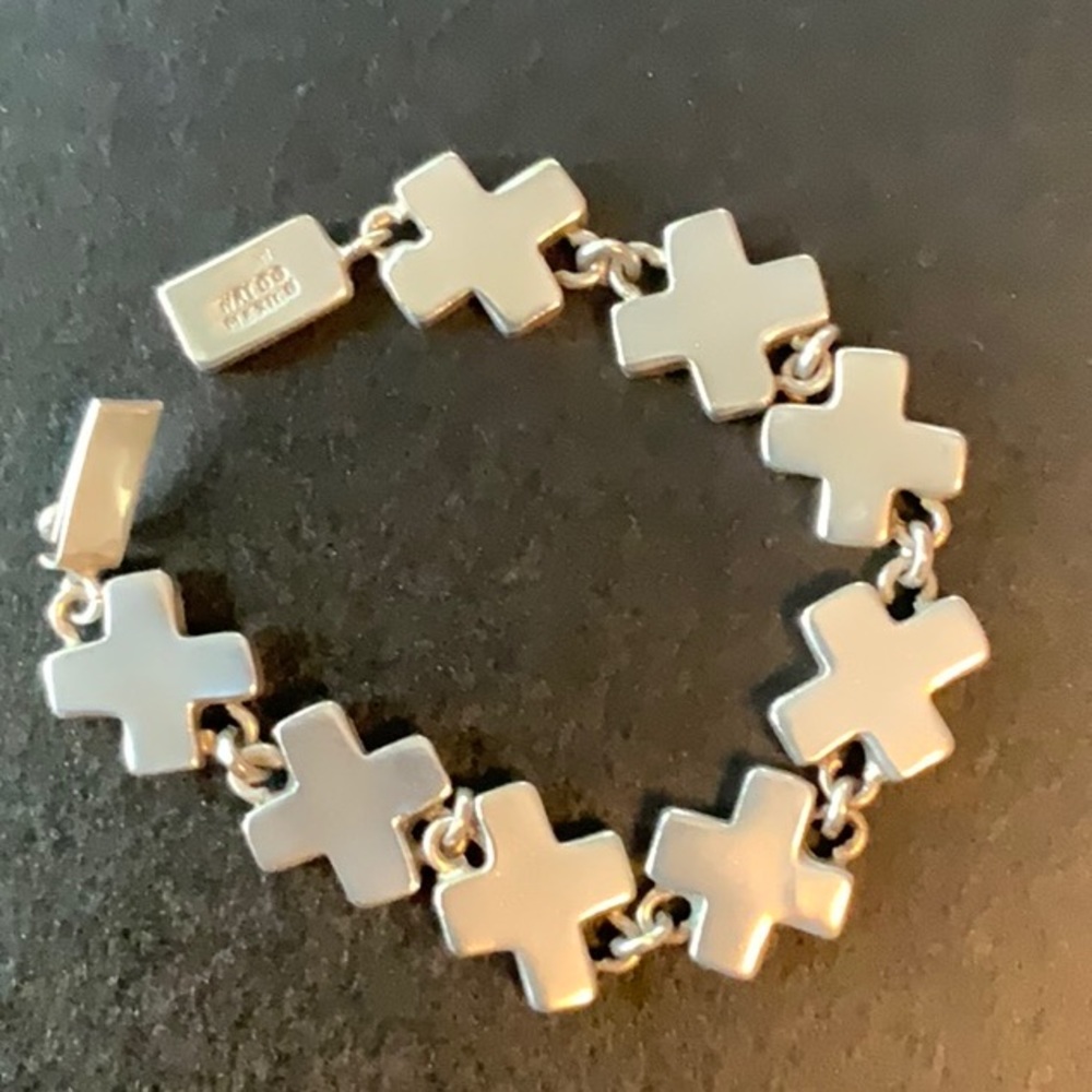 Vintage Sterling Silver X Bracelet EUC - Picture 5 of 8